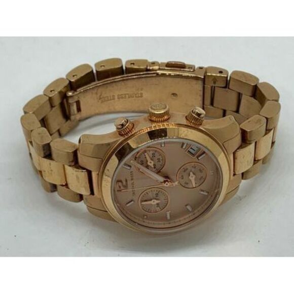Michael Kors MK5430 Women's Watch Chronograph Rose Gold Stainless Steel D228 - Picture 7 of 9